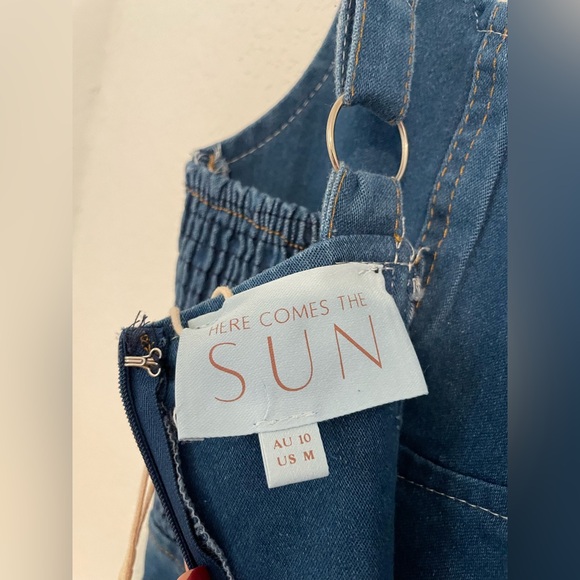 NWT Selfie Leslie High Frequency Midi Dress Washed Denim, M Blue Jean Bodycon - Picture 11 of 12